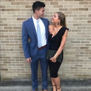 Black One-Shoulder Midi Dress